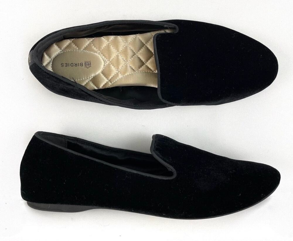 Birdies The Starling Velvet Loafers Black Women’s 9.5 Slip-on Shoes Classic Chic